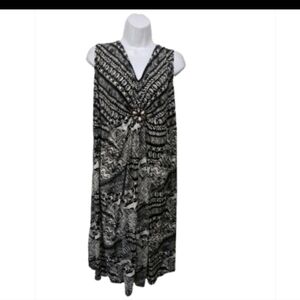 Catherines Midi Shift Dress 2X Mature Boho Resort Bohemian #drs17